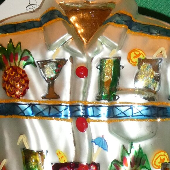 Christopher Radko Blown Glass Hawaiian Shirt Christmas Ornament - Picture 8 of 11